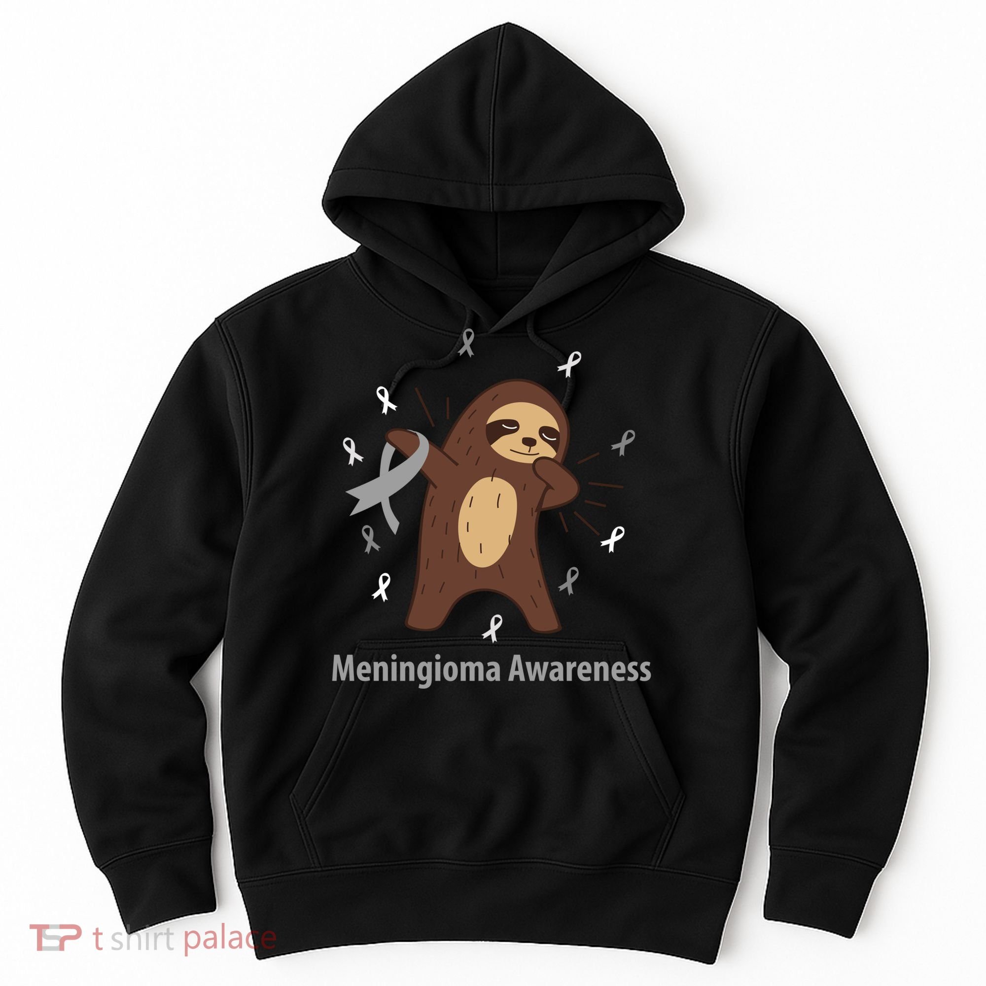 Meningioma Awareness Brain Cancer Related Sloth Ribbon Gift Hoodie