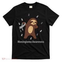 Meningioma Awareness Brain Cancer Related Sloth Ribbon Gift T-Shirt thumb 0