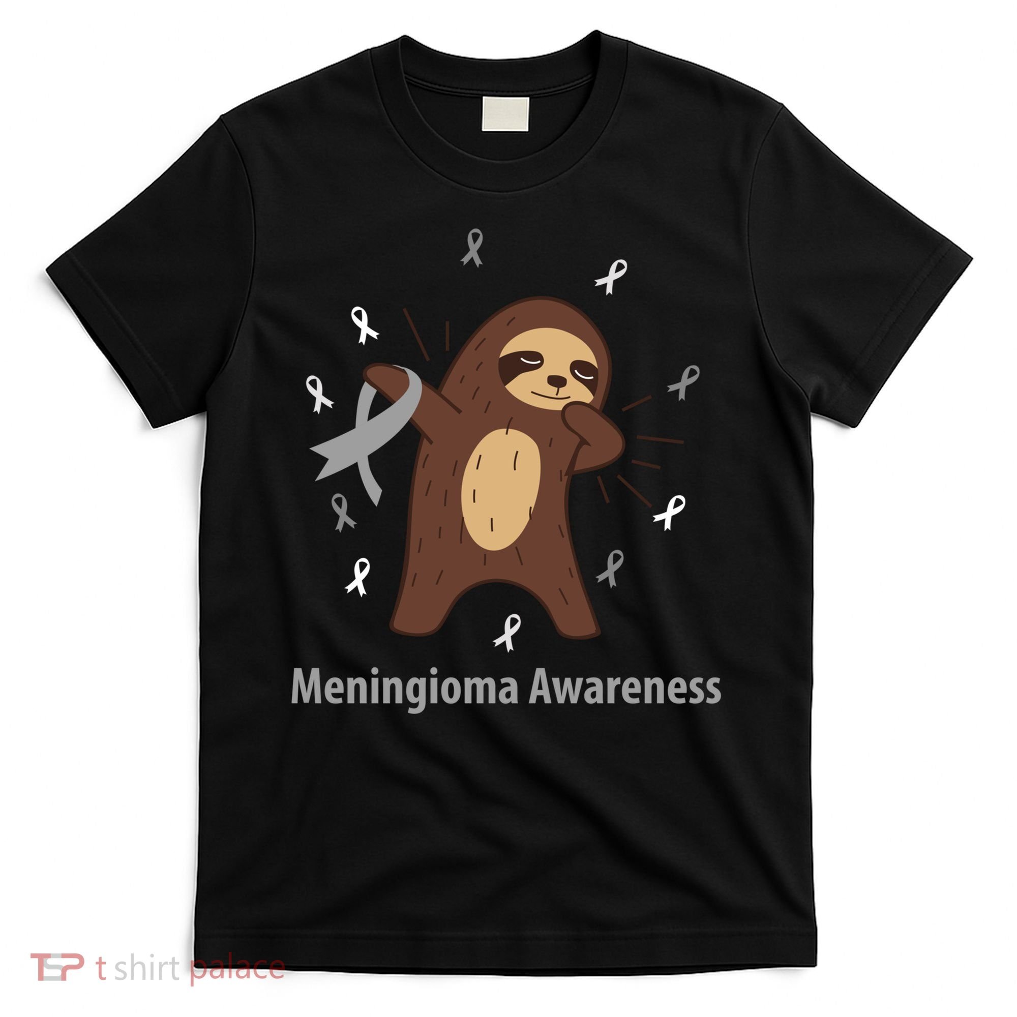 Meningioma Awareness Brain Cancer Related Sloth Ribbon Gift T-Shirt