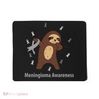 Meningioma Awareness Brain Cancer Related Sloth Ribbon Gift Mousepad thumb 0