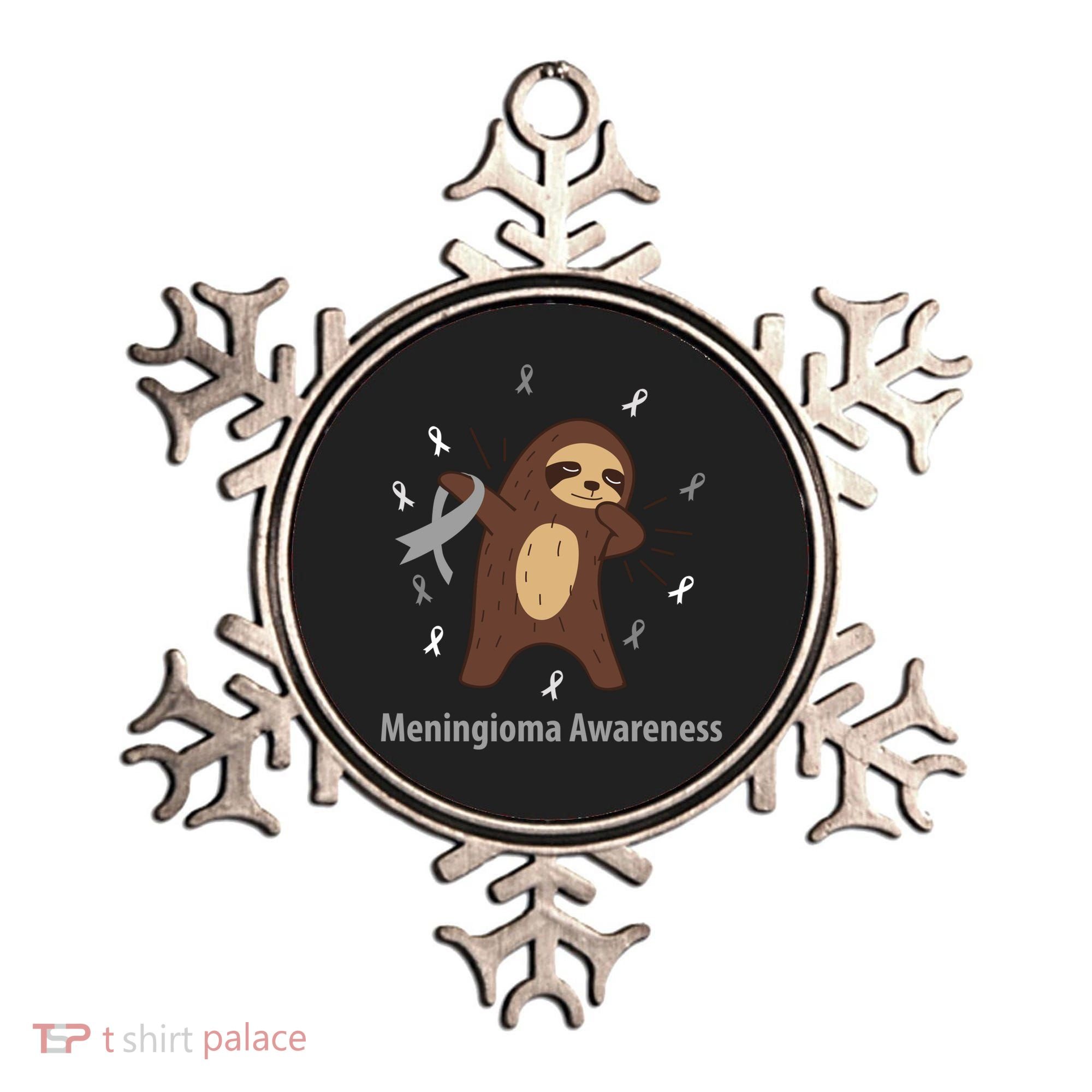 Meningioma Awareness Brain Cancer Related Sloth Ribbon Gift Ornament