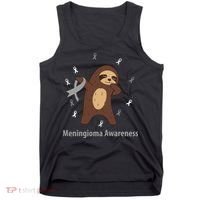 Meningioma Awareness Brain Cancer Related Sloth Ribbon Gift Tank Top thumb 0