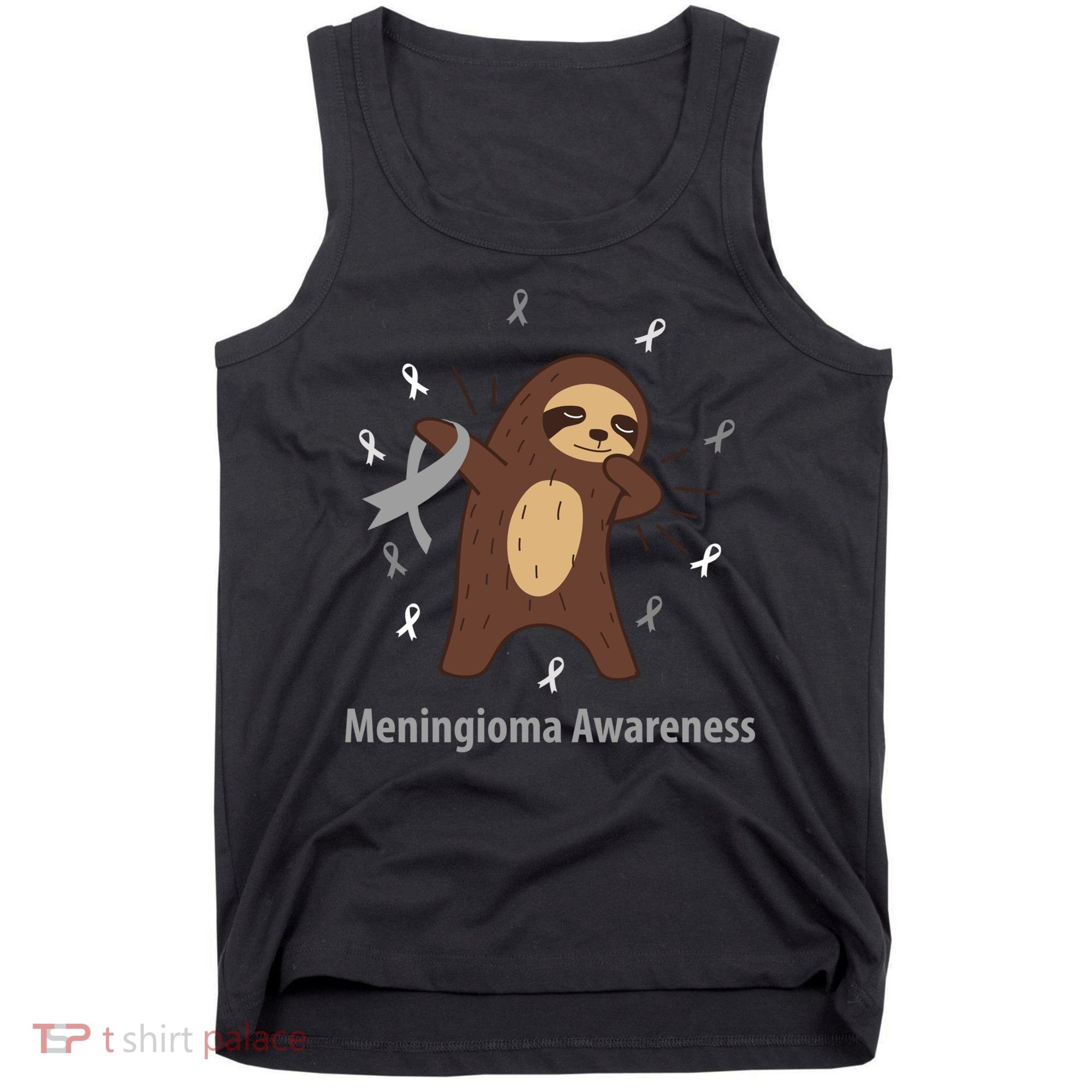 Meningioma Awareness Brain Cancer Related Sloth Ribbon Gift Tank Top