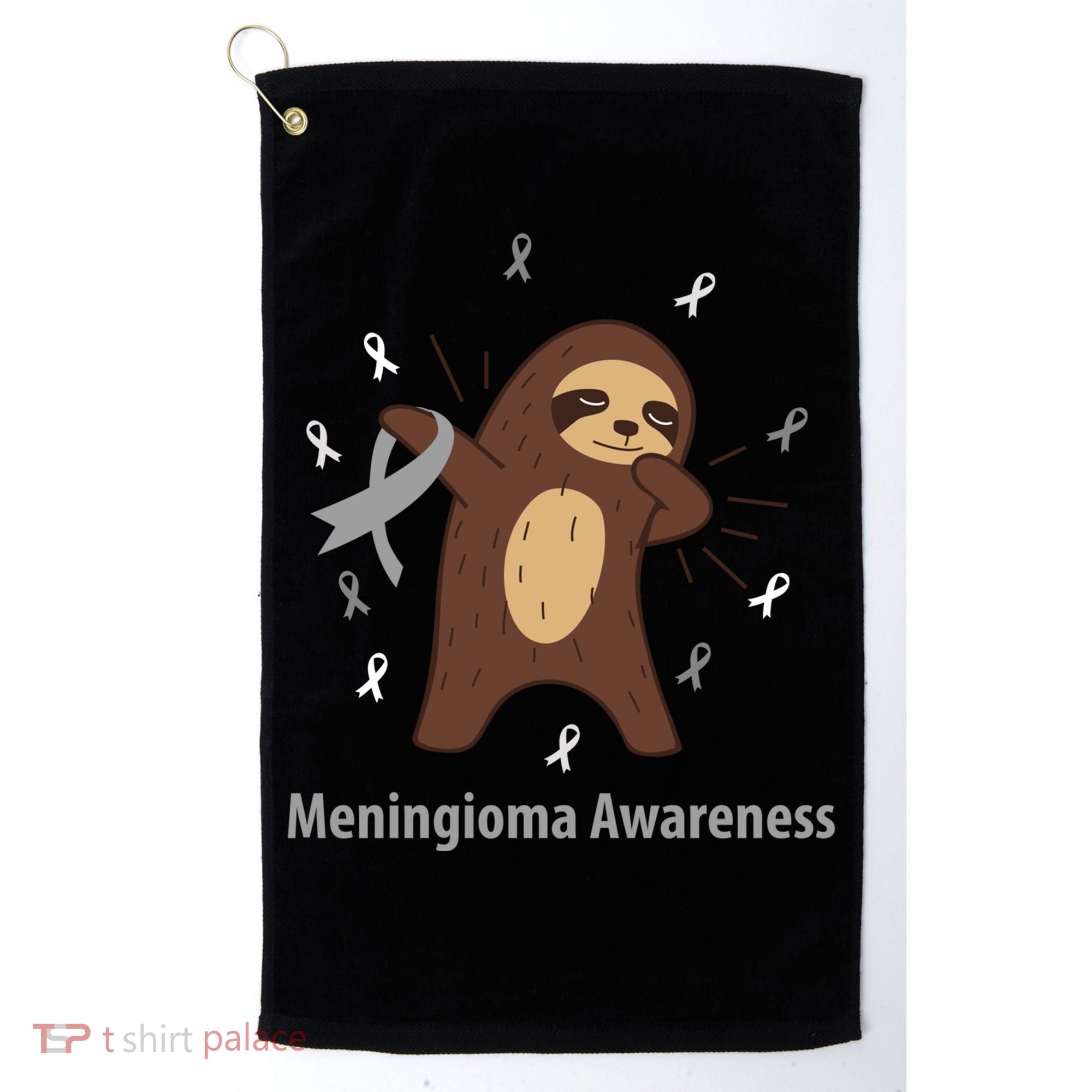 Meningioma Awareness Brain Cancer Related Sloth Ribbon Gift Golf Towel