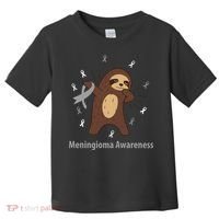 Meningioma Awareness Brain Cancer Related Sloth Ribbon Gift Toddler T-Shirt thumb 0