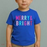 Merry And Bright Christmas Cool Gift Toddler T-Shirt thumb 2