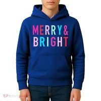 Merry And Bright Christmas Cool Gift Kids Hoodie thumb 4