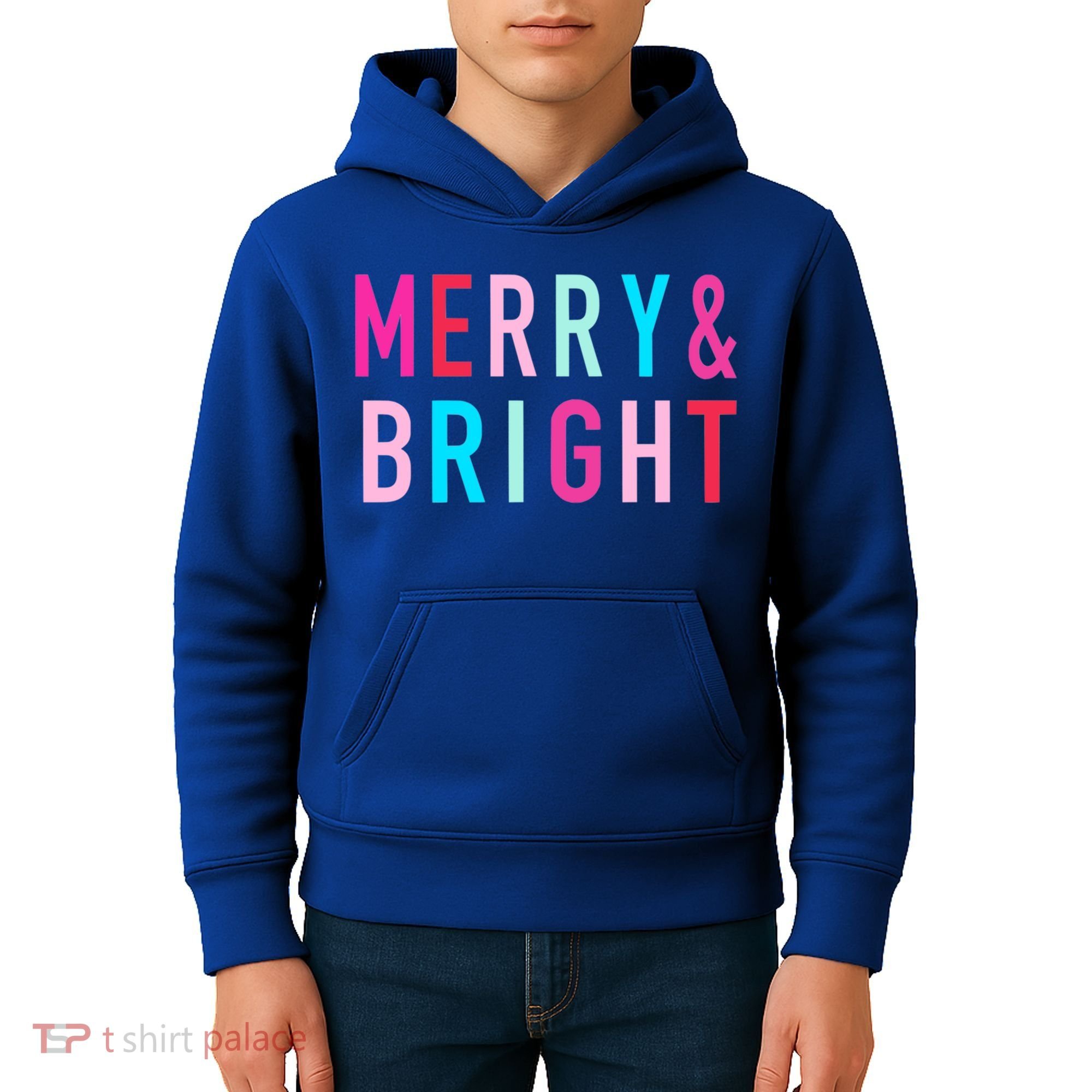 Merry And Bright Christmas Cool Gift Kids Hoodie