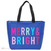 Merry And Bright Christmas Cool Gift Tote Bag thumb 0