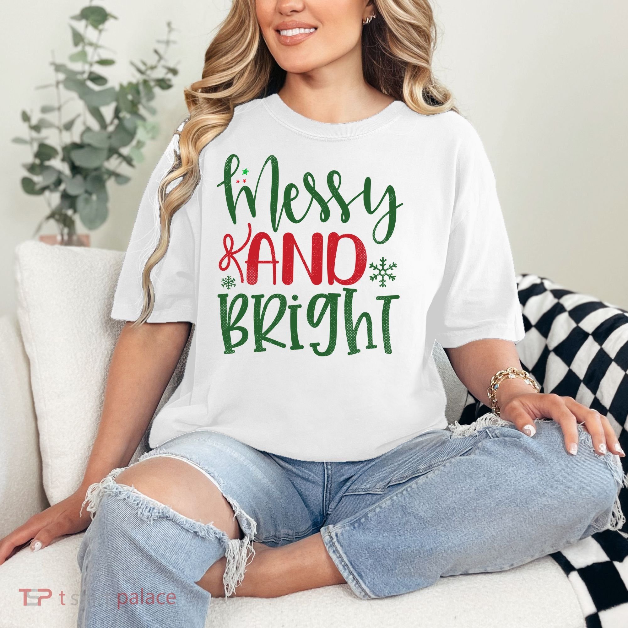 Messy And Bright Funny Christmas Comfort Colors T-Shirt