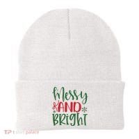 Messy And Bright Funny Christmas Beanie thumb 0