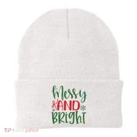 Messy And Bright Funny Christmas Beanie thumb 0