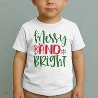 Messy And Bright Funny Christmas Toddler T-Shirt thumb 2