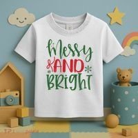 Messy And Bright Funny Christmas Toddler T-Shirt thumb 3