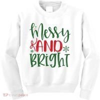 Messy And Bright Funny Christmas Kids Sweatshirt thumb 0