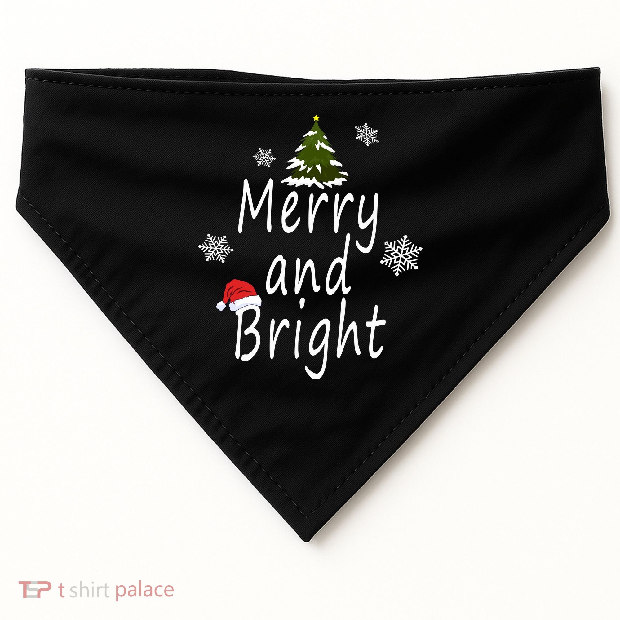 Merry And Bright | Merry Chrismas USA-Made Doggie Bandana