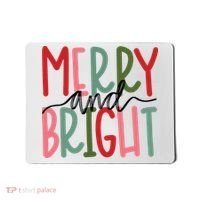 Merry And Bright Christmas Women Girls Kids Cute Mousepad thumb 0