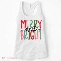 Merry And Bright Christmas Women Girls Kids Cute Women's Tank Top thumb 0