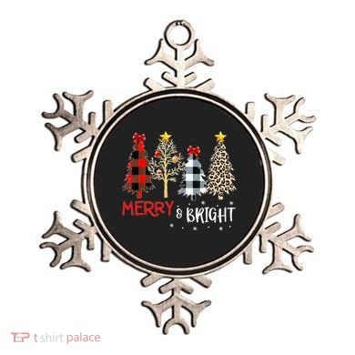 Merry And Bright Women Funny Leopard Plaid Christmas Trees Ornament
