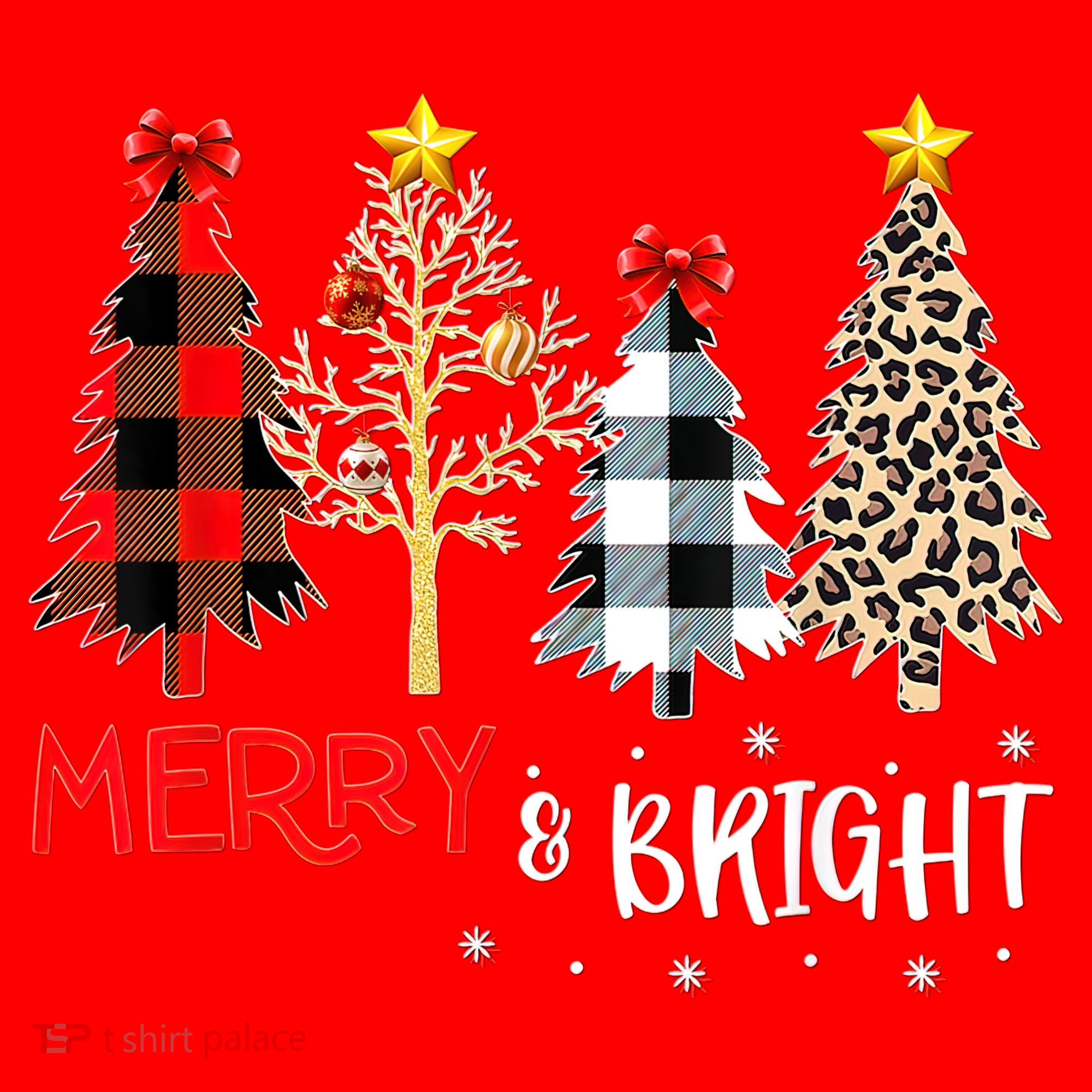 Merry And Bright Women Funny Leopard Plaid Christmas Trees Santa Hat