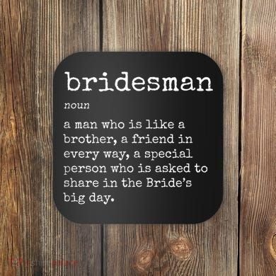 Mens Awesome Bridesman Definition Coaster