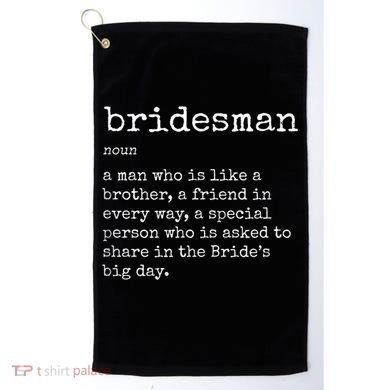 Mens Awesome Bridesman Definition Golf Towel