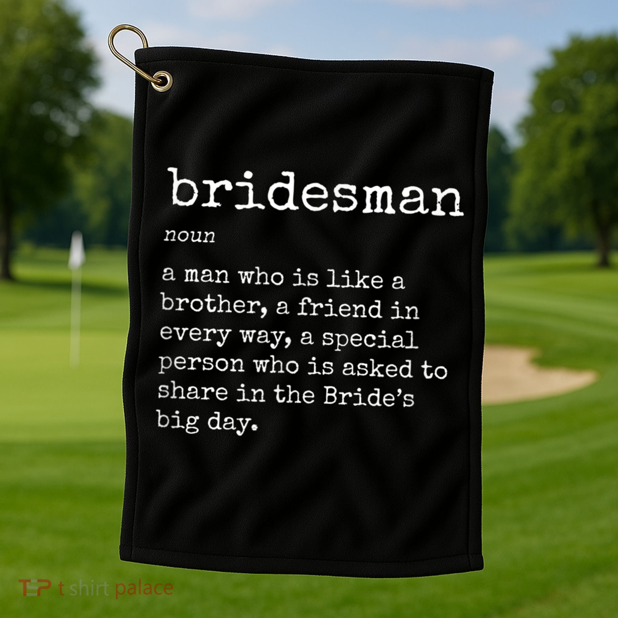 Mens Awesome Bridesman Definition Golf Towel