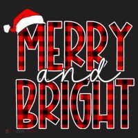 Merry And Bright Buffalo Plaid Red Santa Hat Christmas Xmas Women's Sweatshirt thumb 2