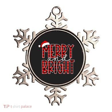 Merry And Bright Buffalo Plaid Red Santa Hat Christmas Xmas Ornament