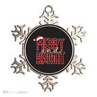 Merry And Bright Buffalo Plaid Red Santa Hat Christmas Xmas Ornament thumb 0