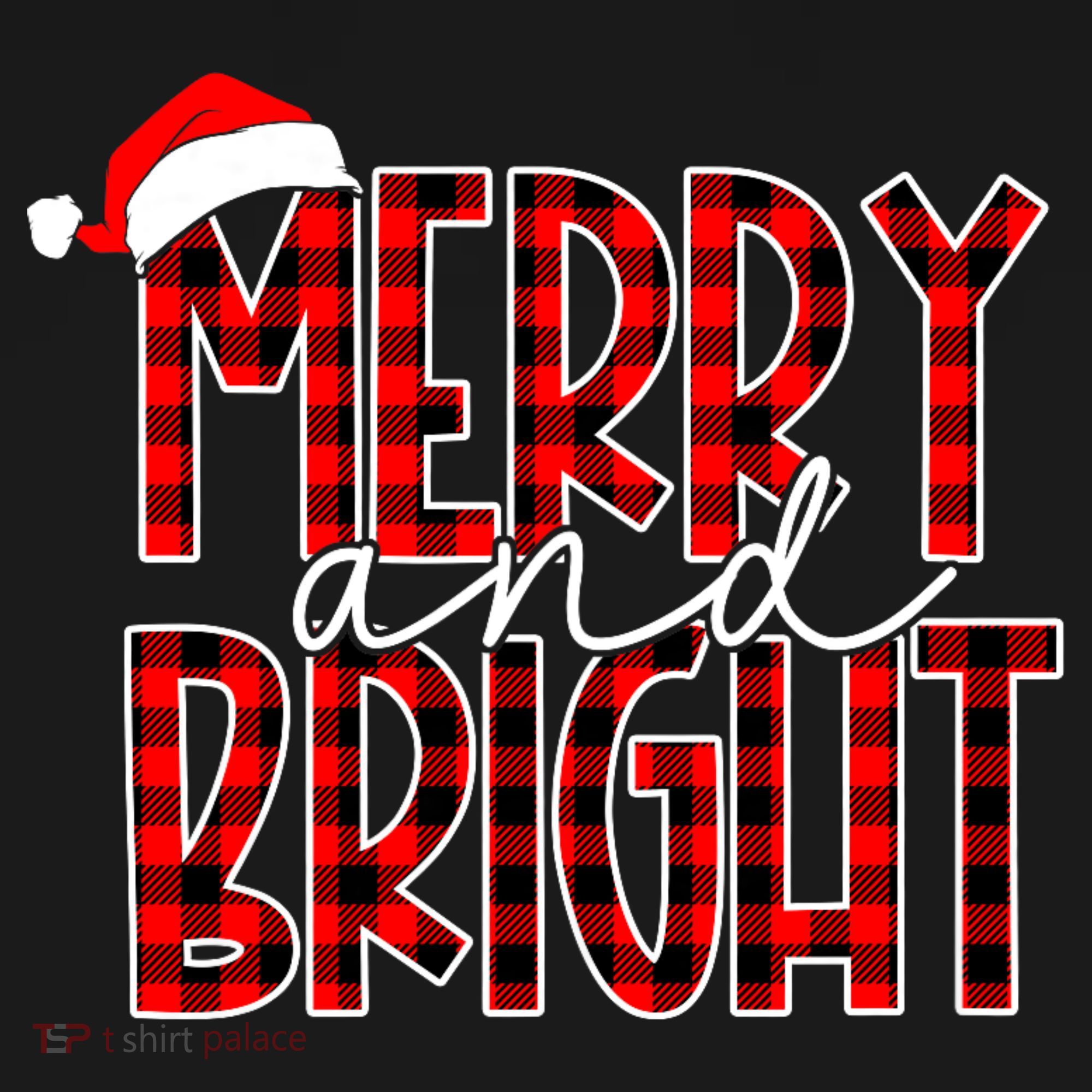 Merry And Bright Buffalo Plaid Red Santa Hat Christmas Xmas Visor