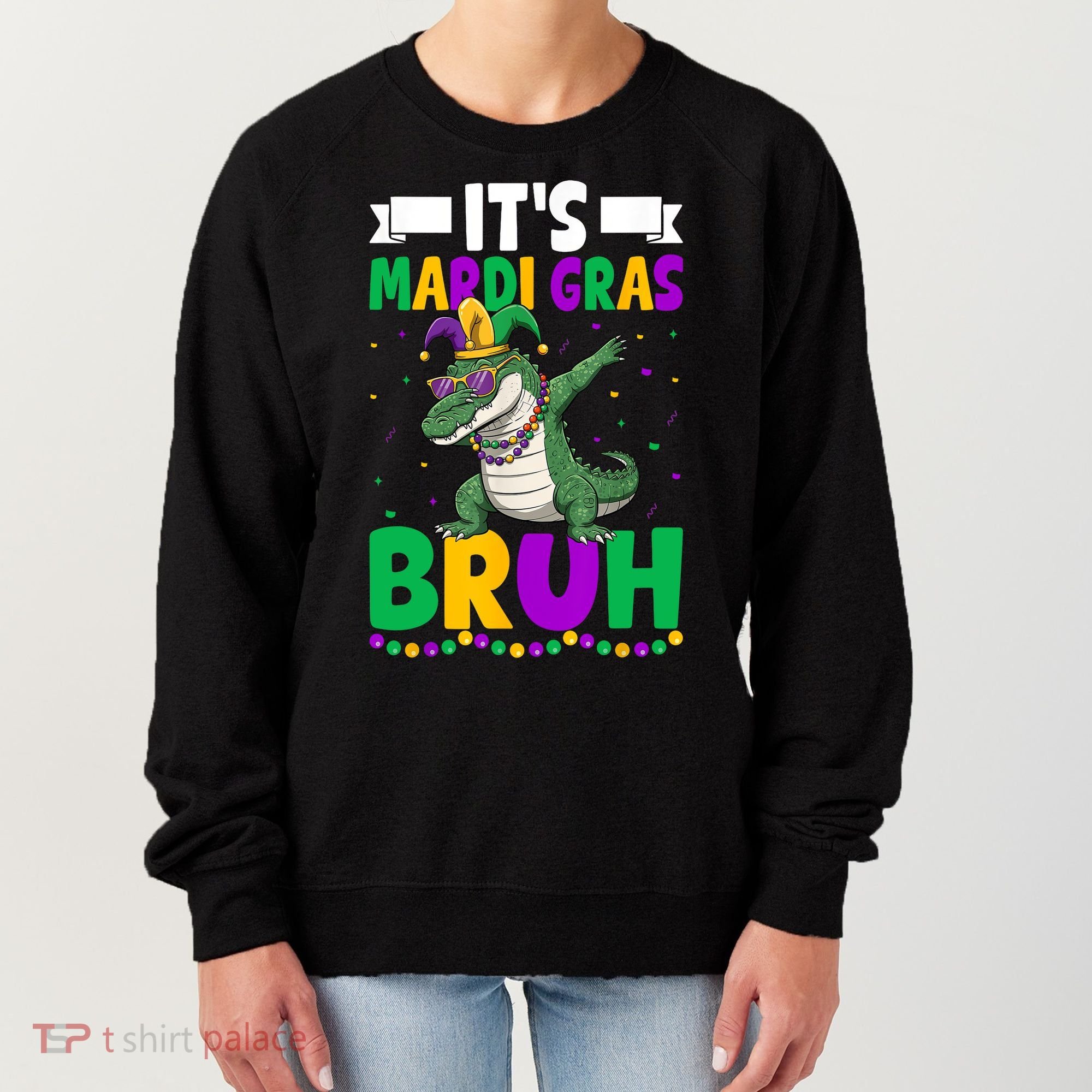 Mardigator Alligator Bruh Mardi Gras Costume Teens Boys Kids  Women's Sweatshirt