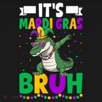 Mardigator Alligator Bruh Mardi Gras Costume Teens Boys Kids  Apron thumb 3
