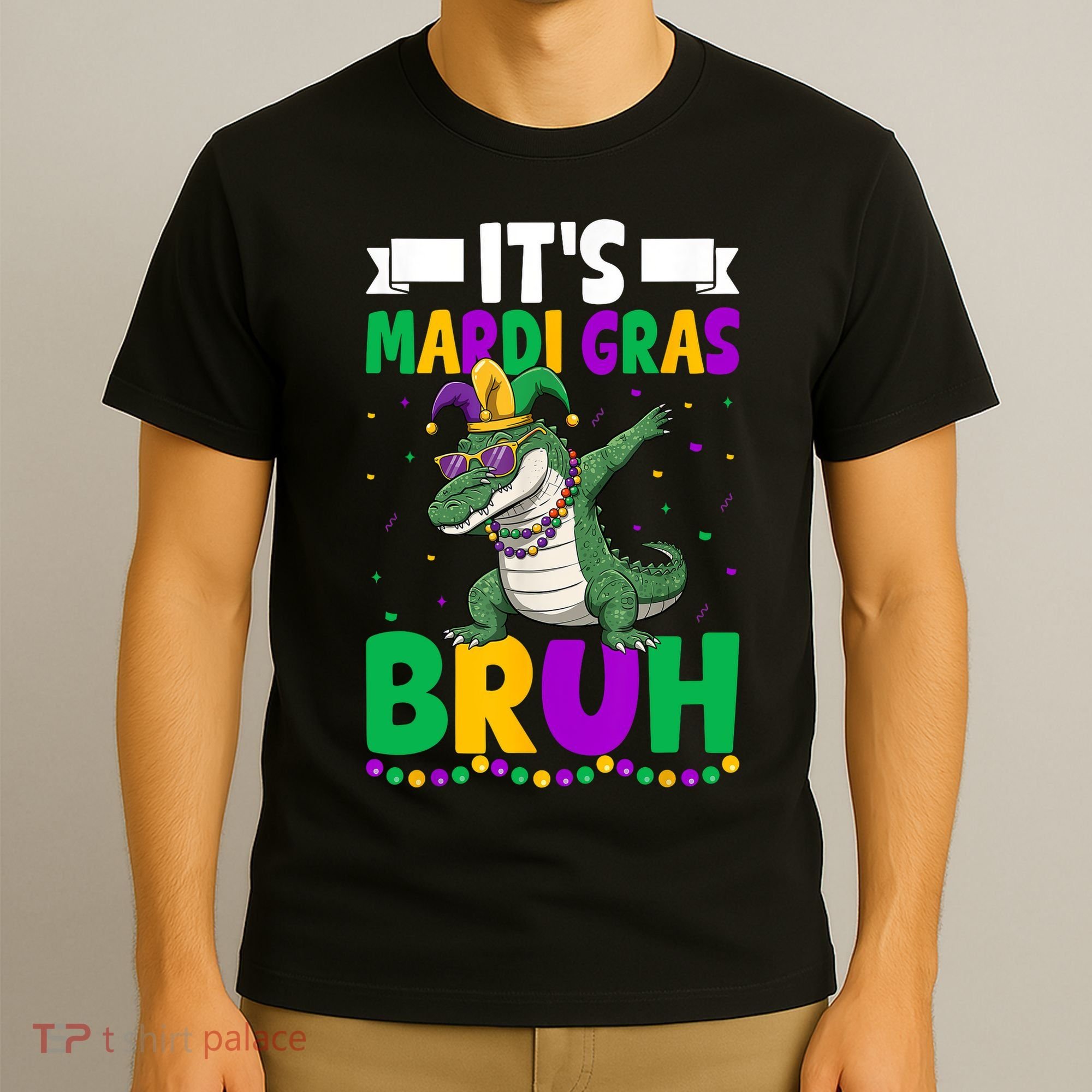 Mardigator Alligator Bruh Mardi Gras Costume Teens Boys Kids  T-Shirt