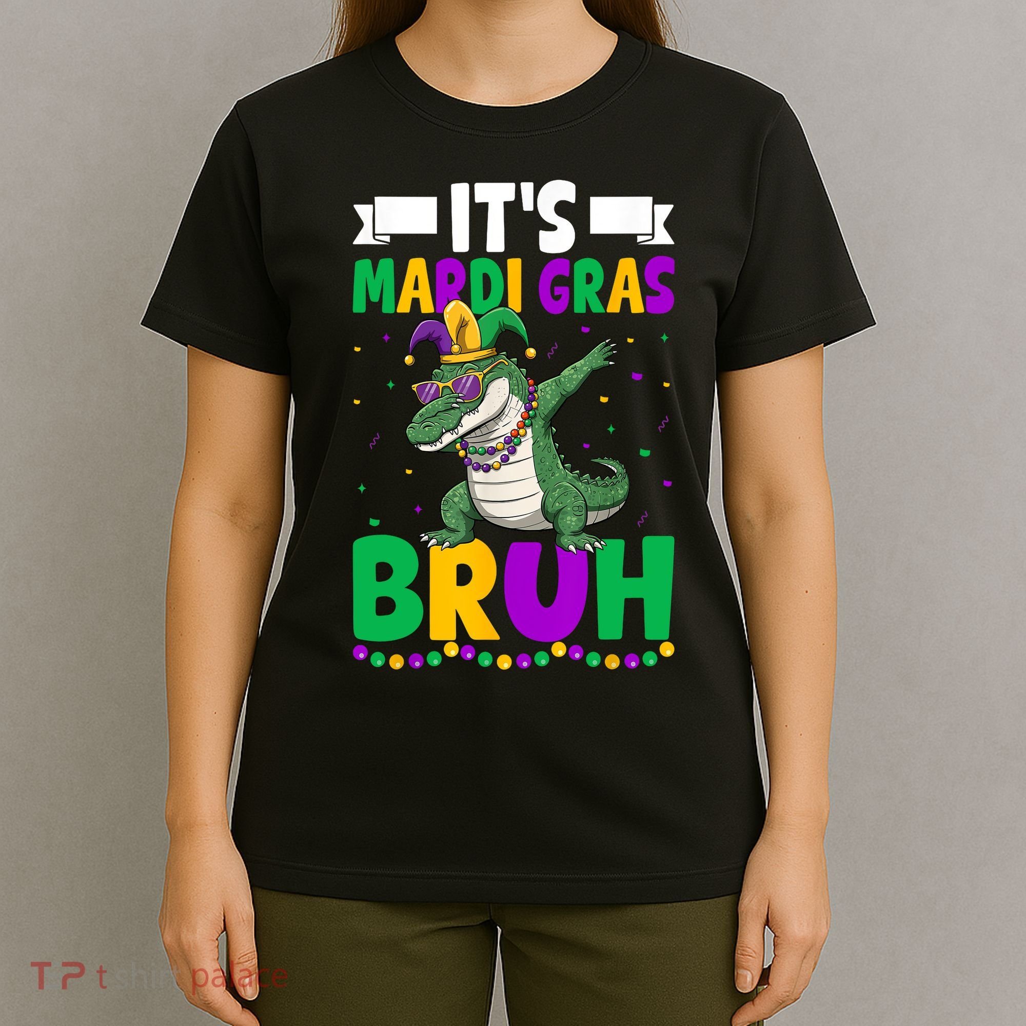 Mardigator Alligator Bruh Mardi Gras Costume Teens Boys Kids  T-Shirt