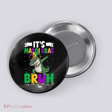 Mardigator Alligator Bruh Mardi Gras Costume Teens Boys Kids  Button