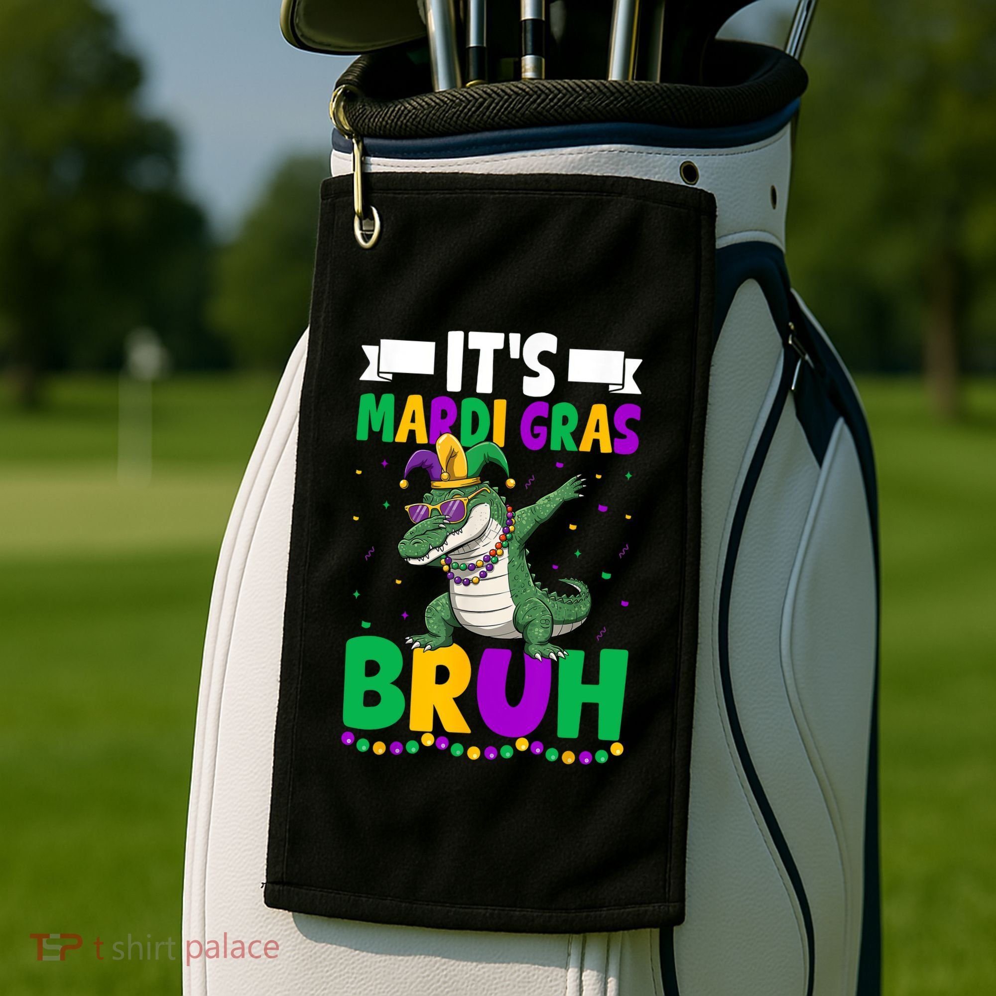 Mardigator Alligator Bruh Mardi Gras Costume Teens Boys Kids  Golf Towel
