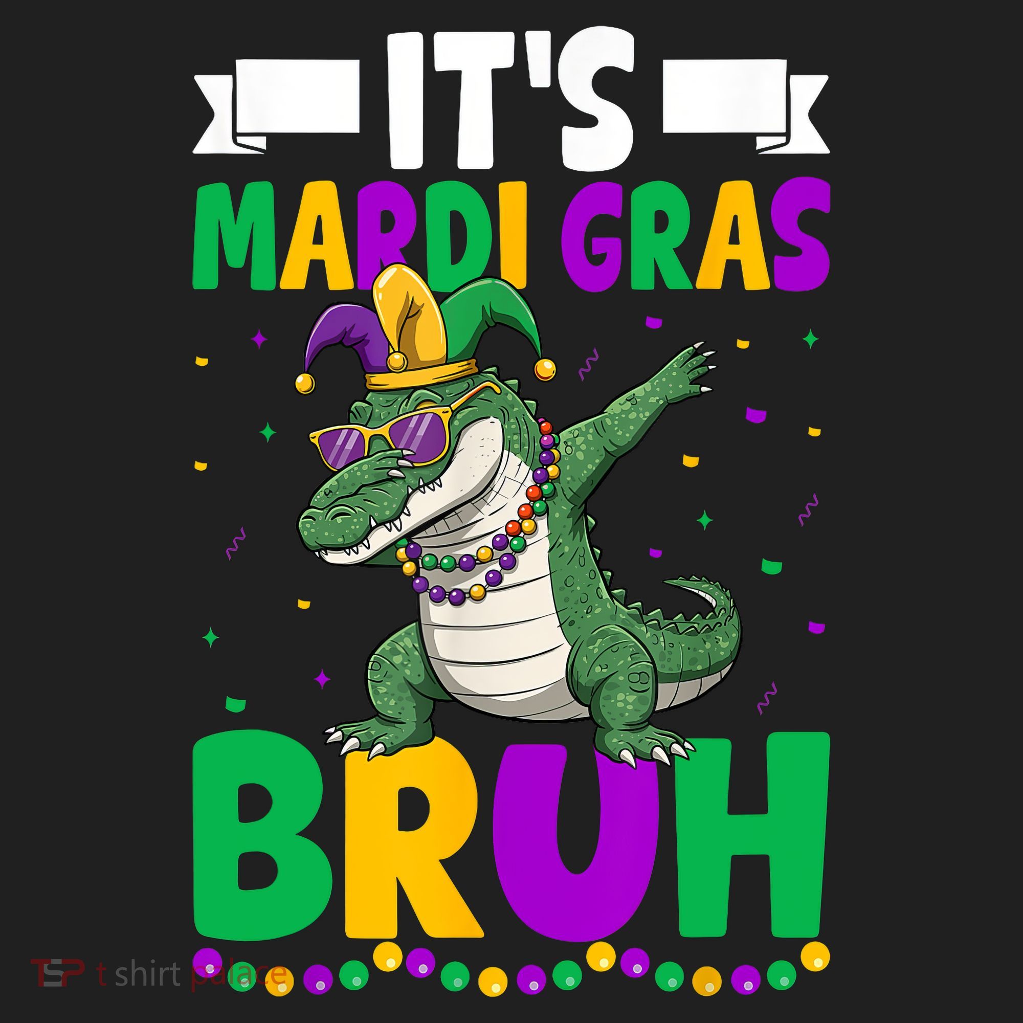 Mardigator Alligator Bruh Mardi Gras Costume Teens Boys Kids  Golf Towel