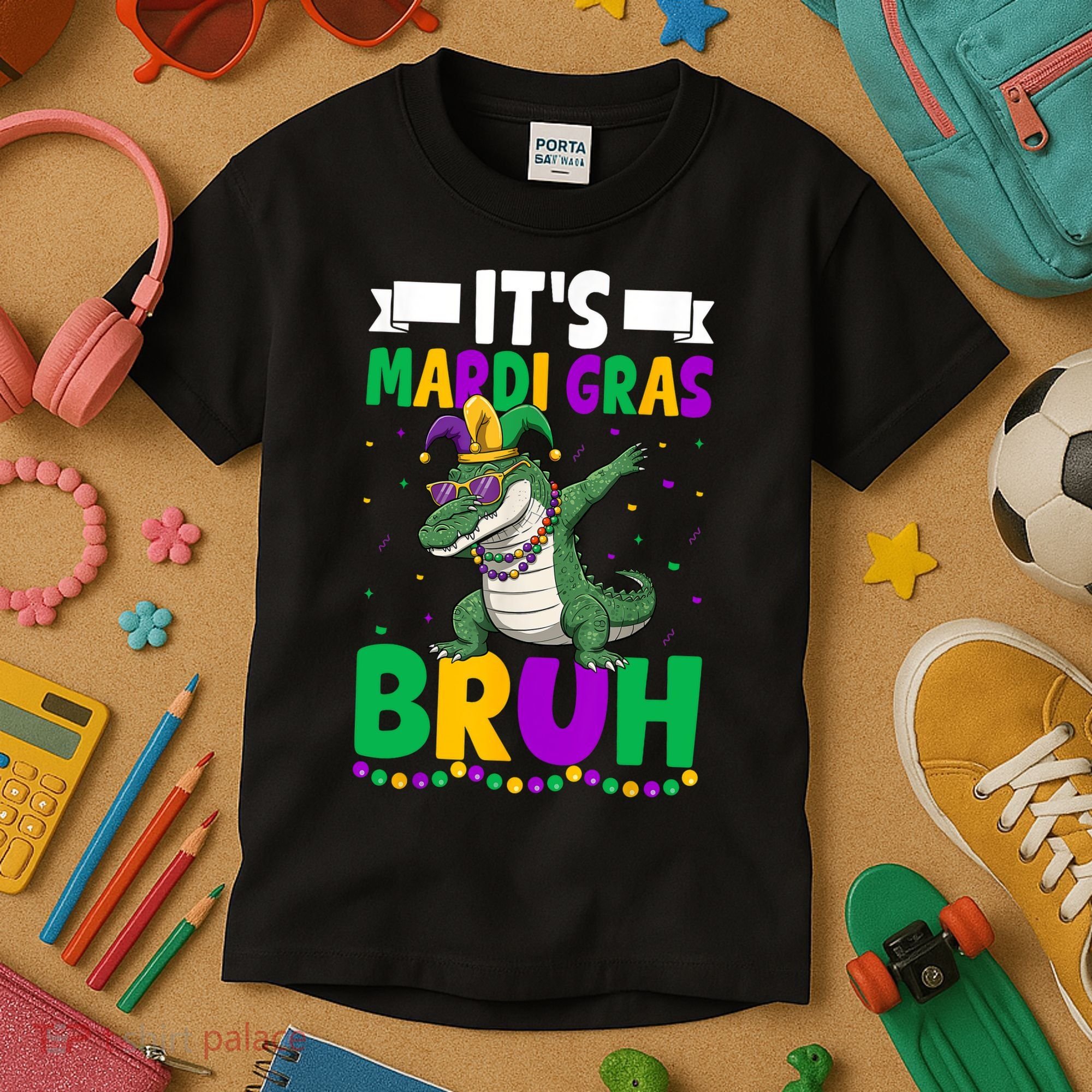 Mardigator Alligator Bruh Mardi Gras Costume Teens Boys Kids  Kids T-Shirt