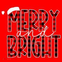 Merry and Bright Buffalo Plaid Red Santa Hat Christmas Xmas  Santa Hat thumb 1