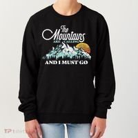 Mountains Are Calling & I Must Go Retro 80s Vibe Graphic TShirt Women's Sweatshirt thumb 0