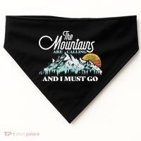 Mountains Are Calling & I Must Go Retro 80s Vibe Graphic TShirt USA-Made Doggie Bandana thumb 0