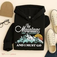 Mountains Are Calling & I Must Go Retro 80s Vibe Graphic TShirt Hoodie thumb 4