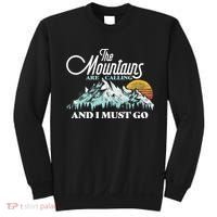 Mountains Are Calling & I Must Go Retro 80s Vibe Graphic TShirt Sweatshirt thumb 0