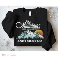 Mountains Are Calling & I Must Go Retro 80s Vibe Graphic TShirt Sweatshirt thumb 2