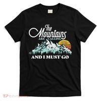 Mountains Are Calling & I Must Go Retro 80s Vibe Graphic TShirt T-Shirt thumb 0