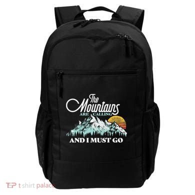 Mountains Are Calling & I Must Go Retro 80s Vibe Graphic TShirt Backpack
