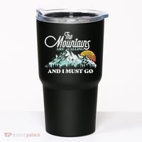Mountains Are Calling & I Must Go Retro 80s Vibe Graphic TShirt Tumbler thumb 0