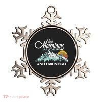 Mountains Are Calling & I Must Go Retro 80s Vibe Graphic TShirt Ornament thumb 0
