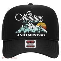 Mountains Are Calling & I Must Go Retro 80s Vibe Graphic TShirt Hat thumb 0